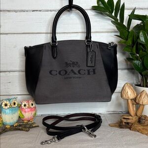Coach Women's Black and Gray Crossbody Satchel